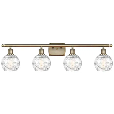 Innovations Lighting Athens Deco Swirl 8" 4 Light 36" Led Bath Light - Brass - Clear D