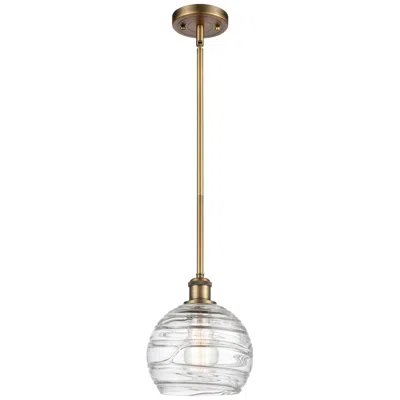 Innovations Lighting Athens Deco Swirl 8" Led Mini Pendant - Brushed Brass - Clear Deco Swi