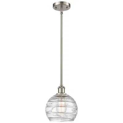 Innovations Lighting Athens Deco Swirl 8" Led Mini Pendant - Brushed Satin Nickel - Clear