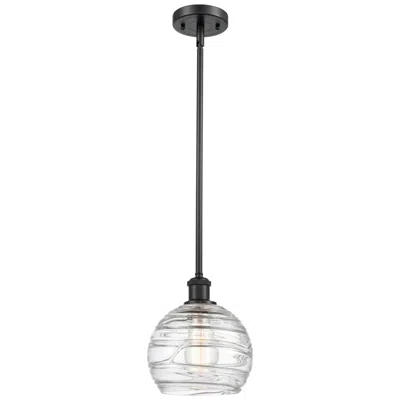 Innovations Lighting Athens Deco Swirl 8" Led Mini Pendant - Matte Black - Clear Deco Swirl