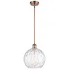 Innovations Lighting Athens Water Glass 10" Wide Antique Copper Led Mini Pendant In Gold