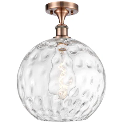 Innovations Lighting Athens Water Glass  12" Led Semi-flush Mount - Copper - Clear Water Glass