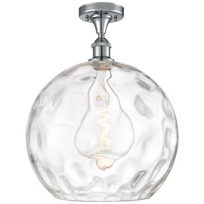 Innovations Lighting Athens Water Glass  14" Led Semi-flush Mount - Chrome - Clear Water Glass