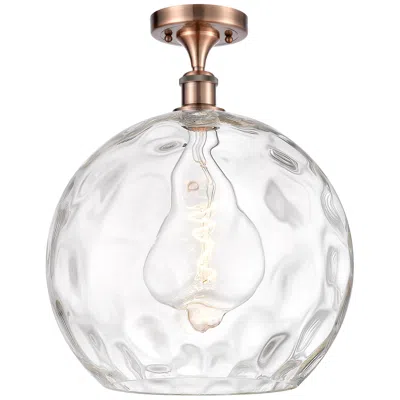 Innovations Lighting Athens Water Glass  14" Led Semi-flush Mount - Copper - Clear Water Gl