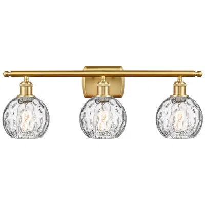 Innovations Lighting Athens Water Glass 6" 3 Light 26" Led Bath Light - Satin Gold - C