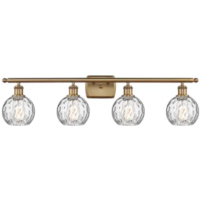 Innovations Lighting Athens Water Glass 6" 4 Light 36" Bath Light - Brushed Brass - Cl