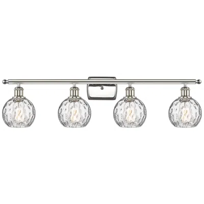 Innovations Lighting Athens Water Glass 6" 4 Light 36" Led Bath Light - Polished Nicke
