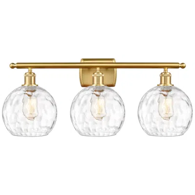 Innovations Lighting Athens Water Glass 8" 3 Light 26" Led Bath Light - Satin Gold - C