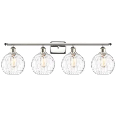 Innovations Lighting Athens Water Glass 8" 4 Light 36" Led Bath Light - Polished Nicke