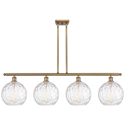 Innovations Lighting Athens Water Glass 8" 4 Light 48" Led Island Light - Brushed Bras