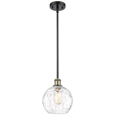 Innovations Lighting Athens Water Glass 8" Led Mini Pendant - Black Antique Brass - Clear