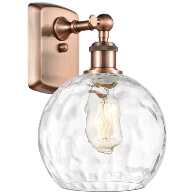 Innovations Lighting Athens Water Glass 8" Led Sconce - Copper Finish - Clear Shade