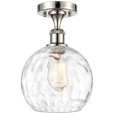 Innovations Lighting Athens Water Glass  8" Semi-flush Mount - Polished Nickel - Clear