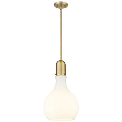 Innovations Lighting Auralume Amherst 12" Brushed Brass Mini Pendant W/ Matte White Shade