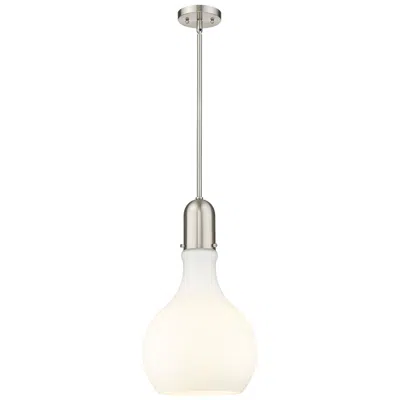 Innovations Lighting Auralume Amherst 12" Brushed Satin Nickel Mini Pendant W/ Matte White