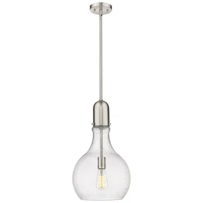 Innovations Lighting Auralume Amherst 12" Brushed Satin Nickel Mini Pendant W/ Seedy Shade