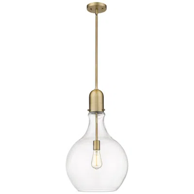 Innovations Lighting Auralume Amherst 14" Brushed Brass Pendant W/ Clear Shade