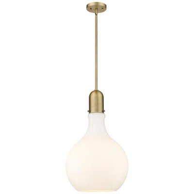 Innovations Lighting Auralume Amherst 14" Brushed Brass Pendant W/ Matte White Shade