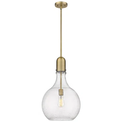 Innovations Lighting Auralume Amherst 14" Brushed Brass Pendant W/ Seedy Shade