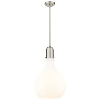 Innovations Lighting Auralume Amherst 14" Brushed Satin Nickel Pendant W/ Matte White Shade