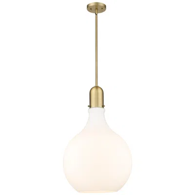 Innovations Lighting Auralume Amherst 16" Brushed Brass Pendant W/ Matte White Shade