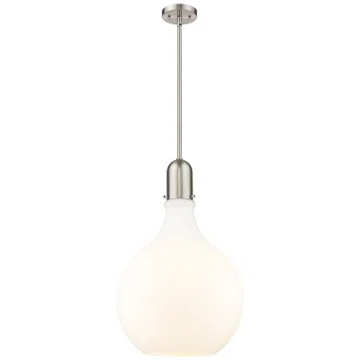 Innovations Lighting Auralume Amherst 16" Brushed Satin Nickel Pendant W/ Matte White Shade