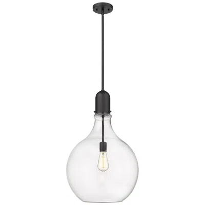 Innovations Lighting Auralume Amherst 16" Matte Black Pendant W/ Clear Shade