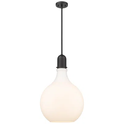 Innovations Lighting Auralume Amherst 16" Matte Black Pendant W/ Matte White Shade
