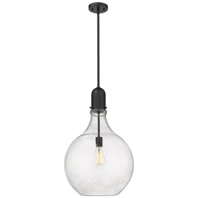 Innovations Lighting Auralume Amherst 16" Matte Black Pendant W/ Seedy Shade