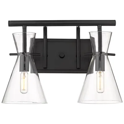 Innovations Lighting Auralume Colden 15"w 2 Light Matte Black Bath Vanity Light W/ Clear Sh
