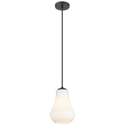 Innovations Lighting Auralume Fairfield 7" Led Mini Pendant - Matte Black - Matte White Sha