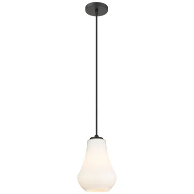 Innovations Lighting Auralume Fairfield 7" Matte Black Mini Pendant W/ Matte White Shade