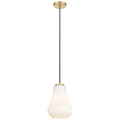 Innovations Lighting Auralume Fairfield 7" Satin Gold Mini Pendant W/ Matte White Shade