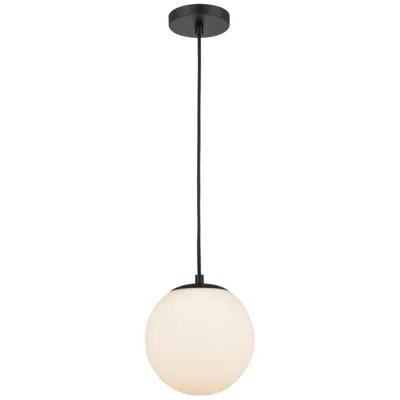 Innovations Lighting Auralume Tolland 8" Led Mini Pendant - Matte Black - Matte White Shade