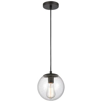 Innovations Lighting Auralume Tolland 8" Matte Black Mini Pendant W/ Seedy Shade