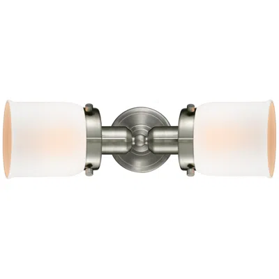 Innovations Lighting Austere Bell 18.5"w 2 Light Brushed Nickel Bath Light W/ White Shade
