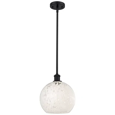Innovations Lighting Ballston 10" Wide Matte Black Stemmed Mini Pendant W/ White Mouchette