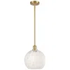 Innovations Lighting Ballston 10" Wide Satin Gold Stemmed Mini Pendant W/ White Mouchette S In Gold