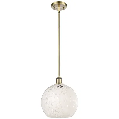 Innovations Lighting Ballston 10"w Antique Brass Stemmed Mini Pendant W/ White Mouchette Sh