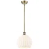 Innovations Lighting Ballston 10"w Antique Brass Stemmed Mini Pendant W/ White Venetian Sha In Gold