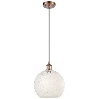 Innovations Lighting Ballston 10"w Antique Copper Corded Mini Pendant W/ White Mouchette Sh