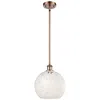 Innovations Lighting Ballston 10"w Antique Copper Stemmed Mini Pendant W/ White Mouchette S In Gold