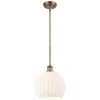 Innovations Lighting Ballston 10"w Brushed Brass Stemmed Mini Pendant W/ White Venetian Sha In White