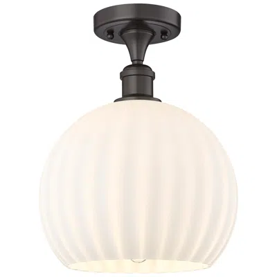 Innovations Lighting Ballston 10"w Oil Rubbed Bronze Semi-flush Mount W/ White Venetian Sha