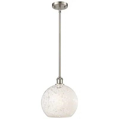 Innovations Lighting Ballston 10"w Satin Nickel Stemmed Mini Pendant W/ White Mouchette Sha