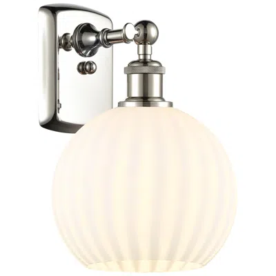 Innovations Lighting Ballston 11" High Polished Nickel Sconce With White Venetian Shade In Silver