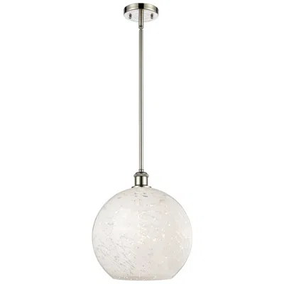 Innovations Lighting Ballston 12" Wide Polished Nickel Stemmed Pendant W/ White Mouchette S