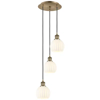 Innovations Lighting Ballston 12.5"w 3 Light Antique Brass Cord Multi Pendant W/ Venetian S