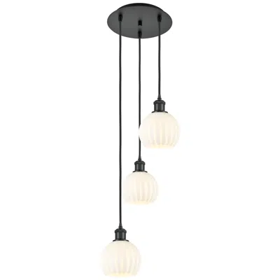 Innovations Lighting Ballston 12.5"w 3 Light Matte Black Corded Multi Pendant W/ Venetian S