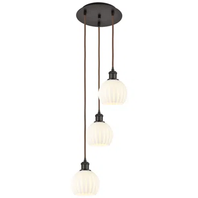 Innovations Lighting Ballston 12.5"w 3 Light Oiled Bronze Corded Multi Pendant W/ Venetian In Black
